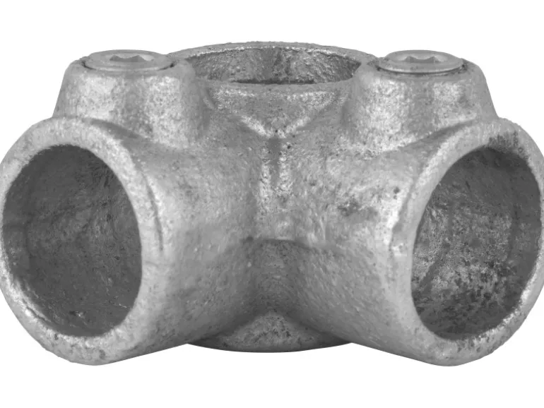 Eckstück Durchgehend 90° Silber verzinkt für Stahlrohr Ø 2,7 cm