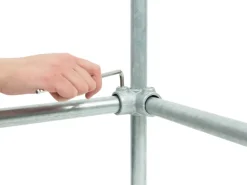 Eckstück Durchgehend 90° Silber verzinkt für Stahlrohr Ø 2,7 cm