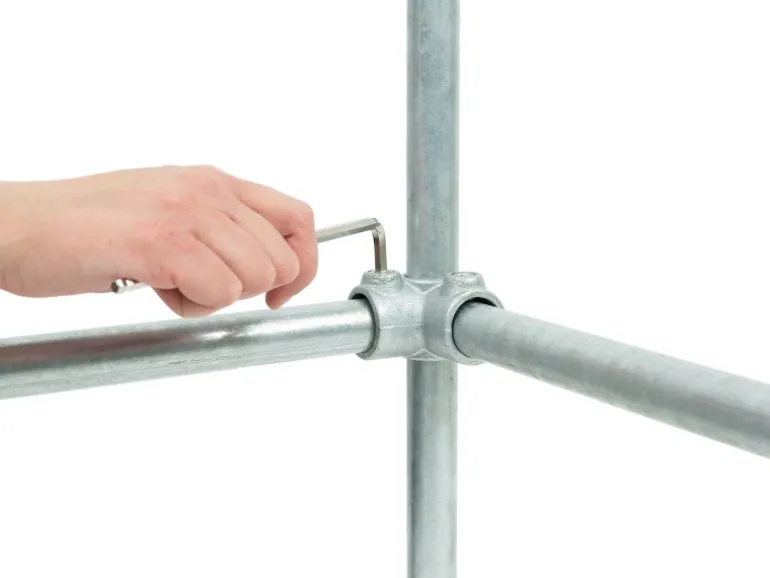 Eckstück Durchgehend 90° Silber verzinkt für Stahlrohr Ø 2,7 cm