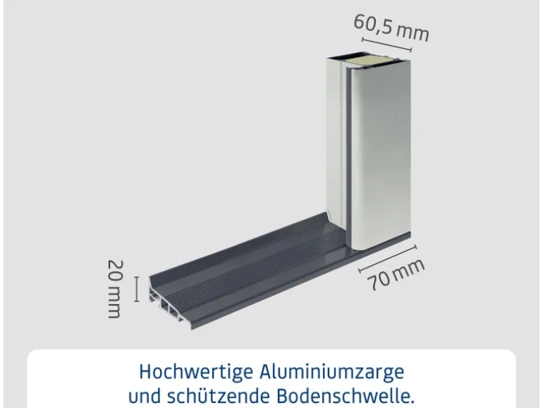 EcoStar Haustür Isopro IP 810S Eiche Dunkel 110 cm x 210 cm DIN L
