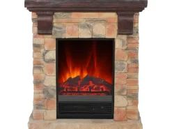 EL Fuego Elektrokamin Kitzbühel Stein mit Heizung 1,8 kW