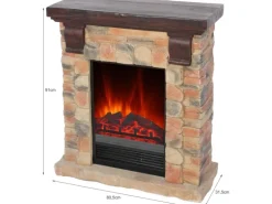 EL Fuego Elektrokamin Kitzbühel Stein mit Heizung 1,8 kW