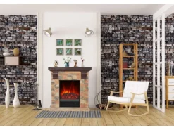 EL Fuego Elektrokamin Kitzbühel Stein mit Heizung 1,8 kW