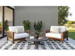 Equipped Wandpaneel WPC Outdoor 2350 mm x 219 mm x 26 mm Weiß