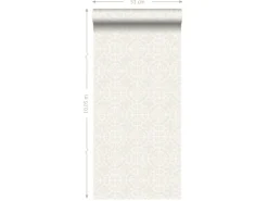 ESTAhome Tapete Abgenutzte Fliesen Silber 53 cm x 10,05 m 128041