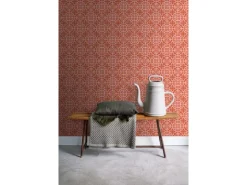 ESTAhome Tapete Abgenutzte Fliesen Korallenrot 50 X 900 Cm - 131483