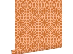 ESTAhome Tapete Abgenutzte Fliesen Orangebraun 50 X 900 Cm 131481