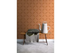 ESTAhome Tapete Abgenutzte Fliesen Orangebraun 50 X 900 Cm 131481