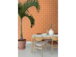 ESTAhome Tapete Abgenutzte Fliesen Orangebraun 50 X 900 Cm 131481