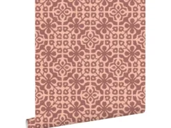 ESTAhome Tapete Abgenutzte Fliesen Aubergineviolett 50 X 900 Cm 131482