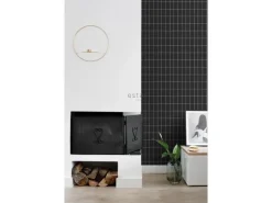 ESTAhome Tapete Kleine Fliesen Schwarz und Weiß 0,53 x 10,05 m 139032