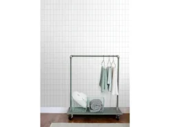 ESTAhome Tapete Kleine Fliesen Graublau 0,53 x 10,05 m 139029