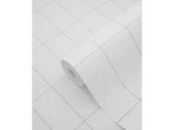 ESTAhome Tapete Kleine Fliesen Graublau 0,53 x 10,05 m 139029