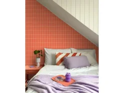 ESTAhome Tapete Kleine Fliesen Orange und Weiß 50 x 900 cm 139963