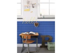 ESTAhome Tapete Kleine Fliesen 7298 Königsblau und Weiß 50 x 900 cm