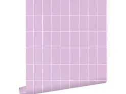 ESTAhome Tapete Kleine Fliesen 7298 Violett und Weiß 50 x 900 cm