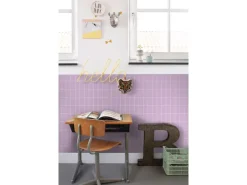 ESTAhome Tapete Kleine Fliesen 7298 Violett und Weiß 50 x 900 cm