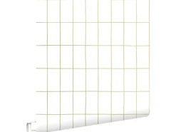 ESTAhome Tapete Kleine Fliesen Weiß Und Gold 53 Cm X 1005 Cm 139131