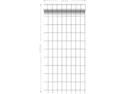 ESTAhome Tapete Kleine Fliesen Schwarz-Weiß 0,53 x 10,05 m 139030