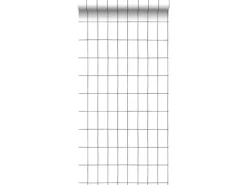 ESTAhome Tapete Kleine Fliesen Schwarz-Weiß 0,53 x 10,05 m 139030