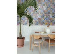 ESTAhome XXL-Vliestapete Spanische Fliesen Blau Orange Grün Und Beige 50 X 900 Cm - 158603