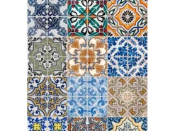 ESTAhome XXL-Vliestapete Spanische Fliesen Blau Orange Grün Und Beige 50 X 900 Cm - 158603