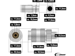 eyepower 15 m Druckluftschlauch 1/4" Spiralförmig 10 Bar in Blau