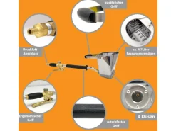 eyepower Druckluft Putzwerfer und Putzpistole für Wände Silberfarben