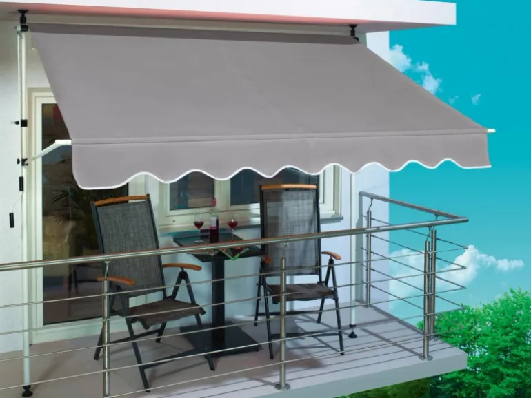 Fallarmmarkise 2,5x1,5m Silbergrau