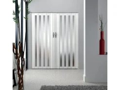 Falttür Larya Glas Weiß glänzend 84 cm x 205 cm