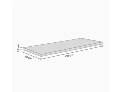 Flex-Well Arbeitsplatte Beige Melliert 150,5 cm x 60 cm x 2,8 cm