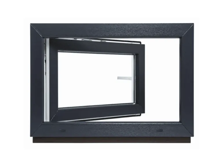 Framelux Kunststofffenster Slimline Anthrazit 3-Fach Verglasung 1200 x 400 mm Linksanschlag
