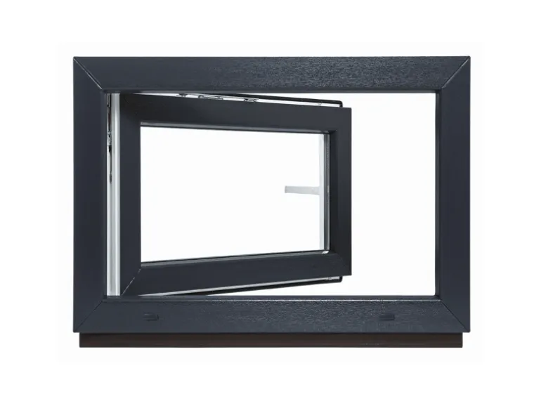 Framelux Kunststofffenster Slimline Anthrazit 3-Fach Verglasung 650 x 400 mm Rechtsanschlag