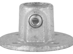 Fußplatte Rund Silber verzinkt für Stahlrohr Ø 2,7 cm