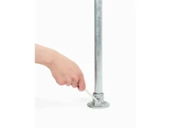 Fußplatte Rund Silber verzinkt für Stahlrohr Ø 2,7 cm