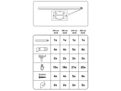 Gardinia Aluminiumschiene Weiß 210 cm