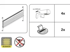 Gardinia Easy Fix Plissee Weiß 100 cm x 130 cm mit 2 Bedienschienen