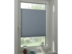 Gardinia Easy Fix Plissee Greta Verspannt Rauchblau 100 cm x 130 cm