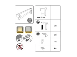 Gardinia Easyfix Doppelrollo mit Montageschiene 90 cm x 220 cm Weiß