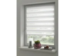 Gardinia Easyfix Doppelrollo mit Montageschiene 90 cm x 220 cm Weiß