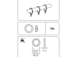 Gardinia Gardinenringe Lugano für Ø 28 mm Natur 10-er Pack