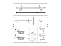 Gardinia Klemmstange Press&Go Kugel Ø 8/10 mm Edelstahloptik 50 cm - 80 cm