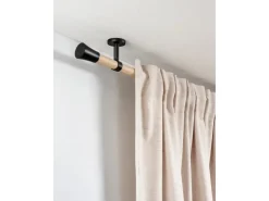 Gardinia Träger Denver geschlossen für Ø 25 mm 7,5 cm Schwarz Matt