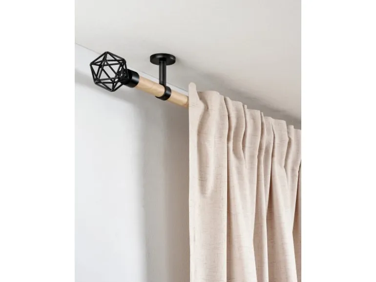 Gardinia Träger Denver geschlossen für Ø 25 mm 7,5 cm Schwarz Matt