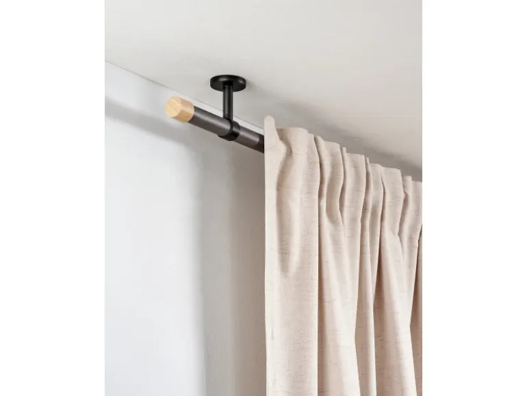 Gardinia Träger Denver geschlossen für Ø 25 mm 7,5 cm Schwarz Matt