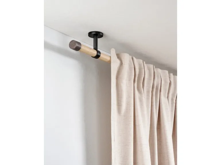 Gardinia Träger Denver geschlossen für Ø 25 mm 7,5 cm Schwarz Matt