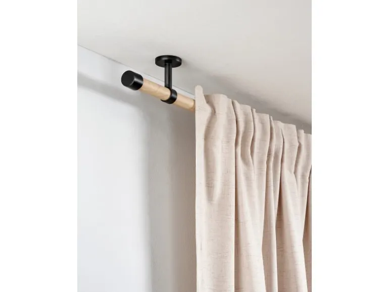 Gardinia Träger Denver geschlossen für Ø 25 mm 7,5 cm Schwarz Matt