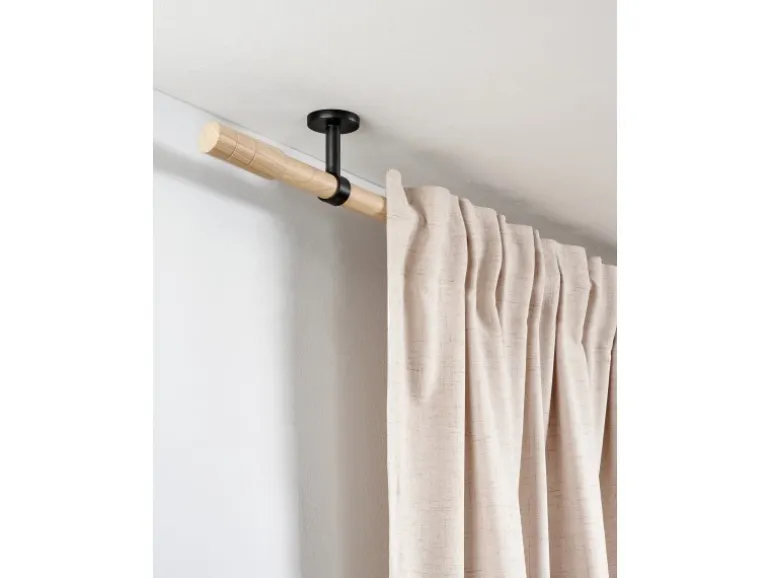 Gardinia Träger Denver geschlossen für Ø 25 mm 7,5 cm Schwarz Matt