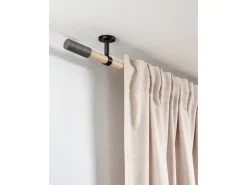 Gardinia Träger Denver geschlossen für Ø 25 mm 7,5 cm Schwarz Matt