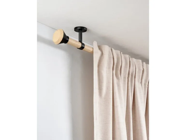 Gardinia Träger Denver geschlossen für Ø 25 mm 7,5 cm Schwarz Matt